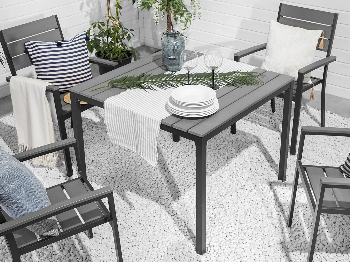 Tavolo da pranzo da giardino PRATO 95 cm 95 cm Grigio