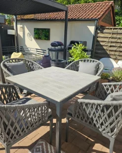 Tavolo da pranzo da giardino PRATO 95 cm 95 cm Grigio