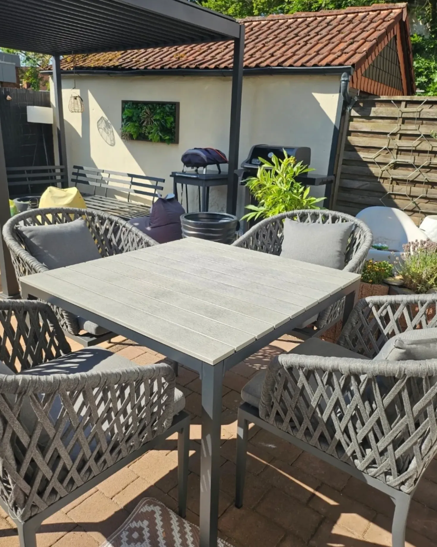 Tavolo da pranzo da giardino PRATO 95 cm 95 cm Grigio