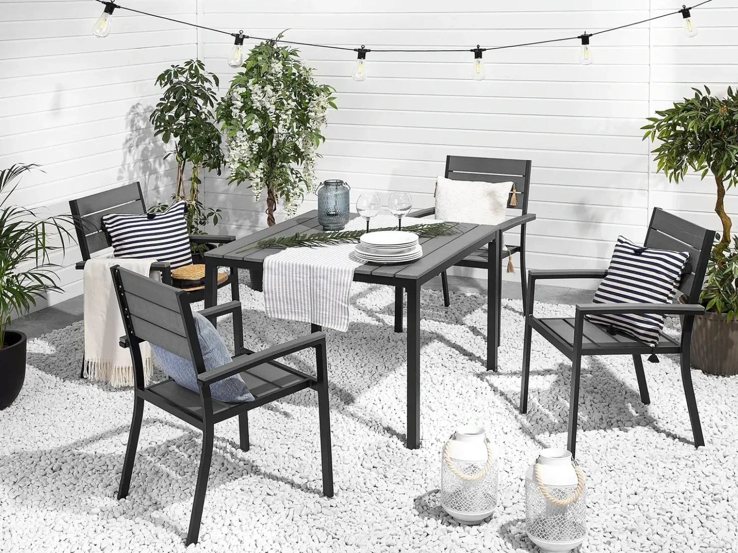 Tavolo da pranzo da giardino PRATO 95 cm 95 cm Grigio