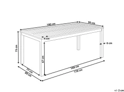 Tavolo da pranzo da giardino OMBRIANO 180 cm 90 cm Legno di acacia certificato Marrone chiaro