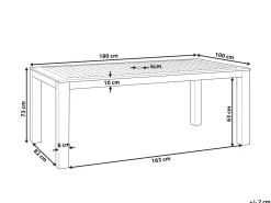 Tavolo da pranzo da giardino TUSCANIA 180 cm 100 cm Legno d'eucalipto Marrone scuro