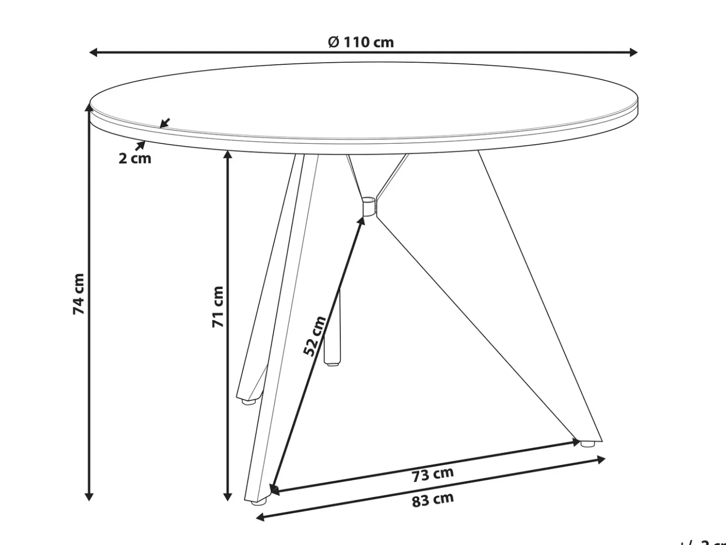 Tavolo da pranzo da giardino OLMETTO 83 cm 110 cm Vetro Nero