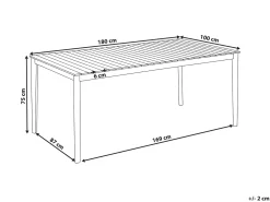 Tavolo da pranzo da giardino JACO 180 cm 100 cm Legno d'acacia Marrone chiaro