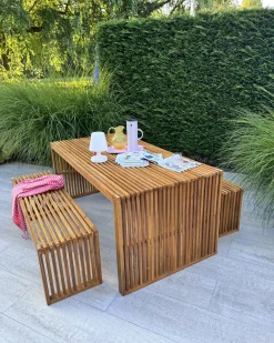 Tavolo da pranzo da giardino SULZANO 180 cm 90 cm Legno d'acacia Marrone