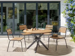 Tavolo da pranzo da giardino LISSONE 110 cm 110 cm Legno d'acacia Marrone