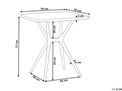 Tavolo da pranzo da giardino PIAVE 70 cm 70 cm Nero