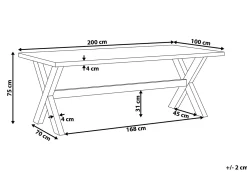 Tavolo da pranzo da giardino OLBIA 200 cm 100 cm Cemento Bianco