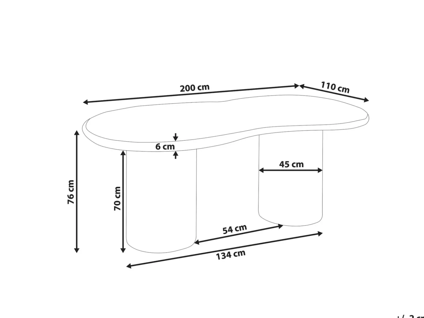 Tavolo da pranzo da giardino SIRMIONE 200 cm 110 cm Effetto terrazzo Terrazzo Bianco