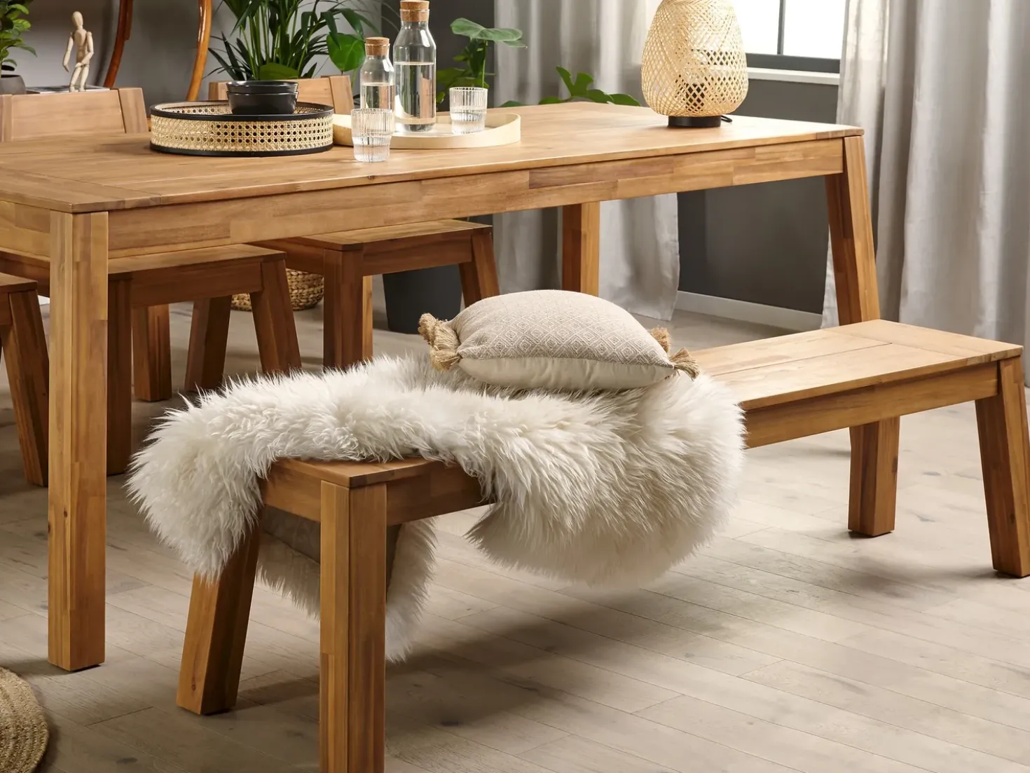 Tavolo da pranzo da giardino LIVORNO 210 cm 90 cm Legno d'acacia Marrone