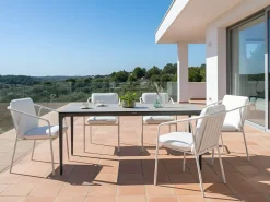 Tavolo da pranzo da giardino SOVARETO 180 cm 90 cm Simil legno Grigio chiaro