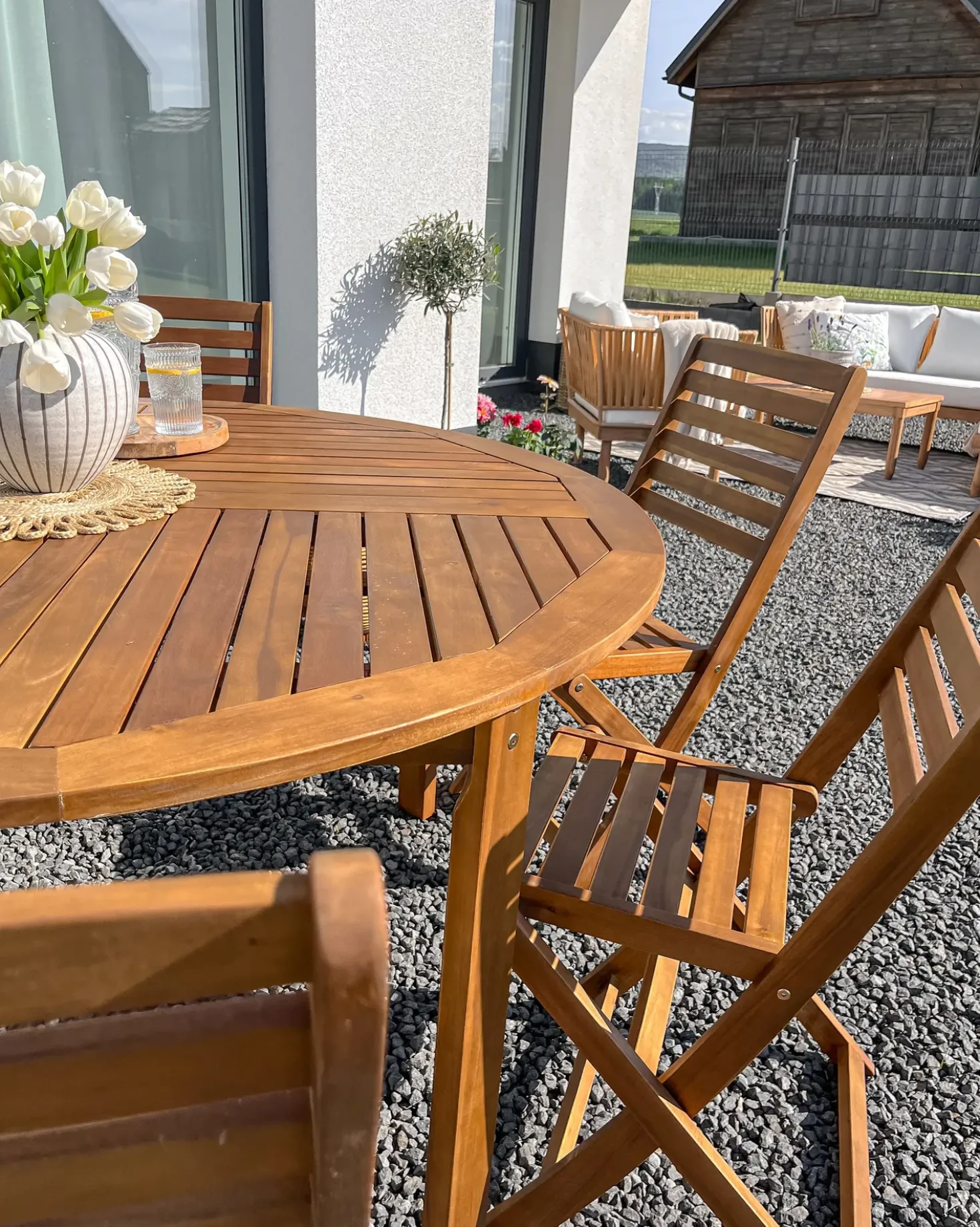 Tavolo da pranzo da giardino TOLVE 150 cm 150 cm Legno d'acacia Marrone