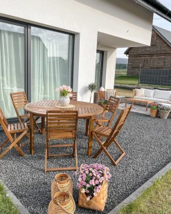 Tavolo da pranzo da giardino TOLVE 150 cm 150 cm Legno d'acacia Marrone