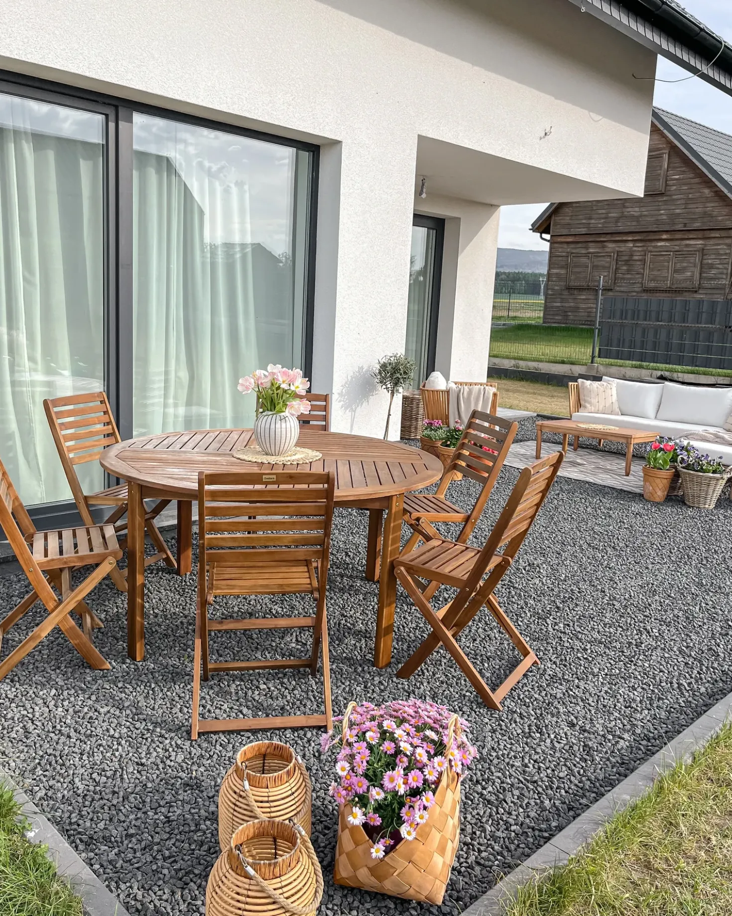 Tavolo da pranzo da giardino TOLVE 150 cm 150 cm Legno d'acacia Marrone