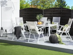 Tavolo da pranzo da giardino CATANIA 160 cm 91 cm Vetro Grigio