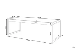 Tavolo da pranzo da giardino BACOLI 210 cm 90 cm Vetro Bianco sporco