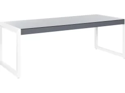 Tavolo da pranzo da giardino BACOLI 210 cm 90 cm Vetro Bianco sporco