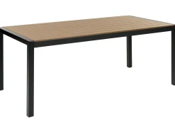 Tavolo da pranzo da giardino VERNIO 180 cm 90 cm Metallo Marrone/Nero
