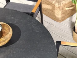 Tavolo da pranzo da giardino MALETTO 120 cm 120 cm Vetro Nero