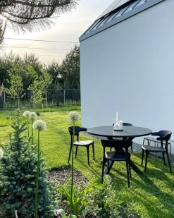 Tavolo da pranzo da giardino MALETTO 120 cm 120 cm Vetro Nero