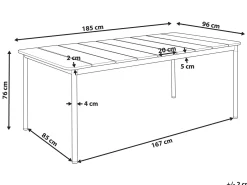 Tavolo da pranzo da giardino FLAVIA 185 cm 96 cm Metallo Marrone