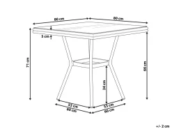 Tavolo da pranzo da giardino CASPRI II 80 cm 80 cm Vetro Grigio