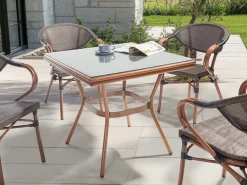 Tavolo da pranzo da giardino CASPRI II 80 cm 80 cm Vetro Grigio