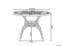 Tavolo da pranzo da giardino SAPRI 100 cm 100 cm Metallo Marrone scuro