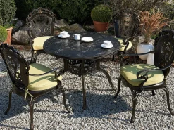 Tavolo da pranzo da giardino SAPRI 100 cm 100 cm Metallo Marrone scuro