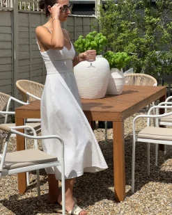 Tavolo da pranzo da giardino BARATTI 180 cm 90 cm Legno d'acacia Marrone