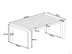 Tavolo da pranzo da giardino CASTELLA 120 cm 70 cm Metallo Tortora