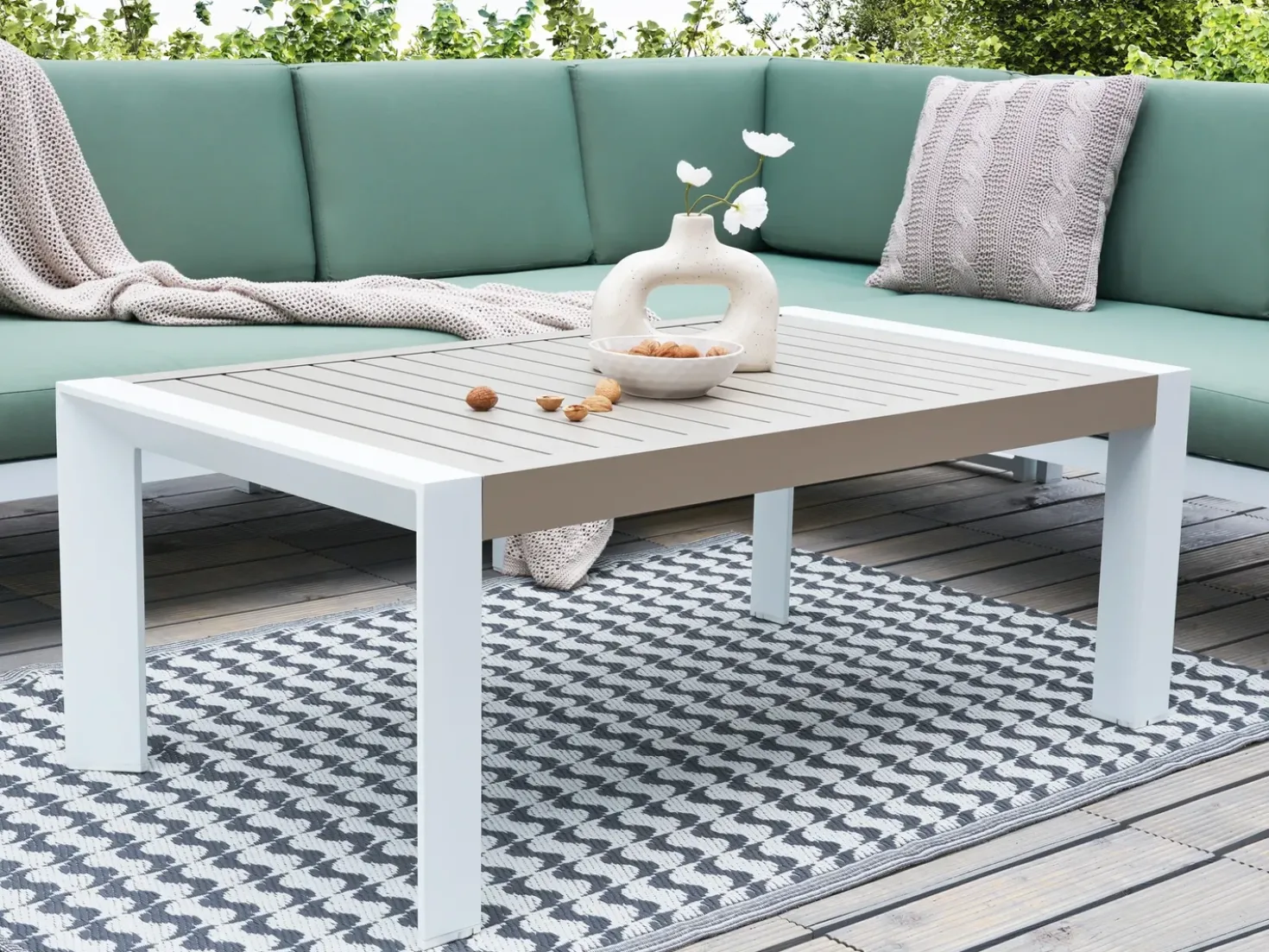 Tavolo da pranzo da giardino CASTELLA 120 cm 70 cm Metallo Tortora