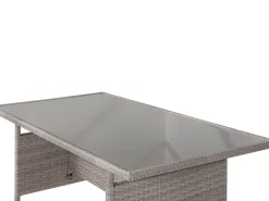 Tavolo da pranzo da giardino VITERBO 145 cm 80 cm Vetro Grigio chiaro