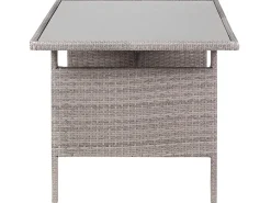 Tavolo da pranzo da giardino VITERBO 145 cm 80 cm Vetro Grigio chiaro