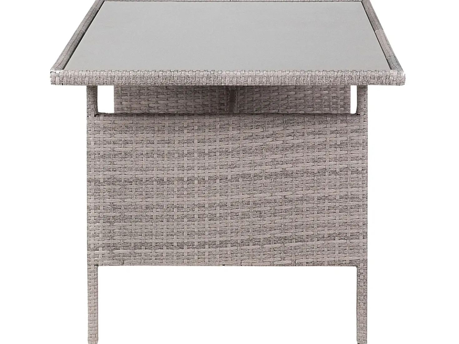 Tavolo da pranzo da giardino VITERBO 145 cm 80 cm Vetro Grigio chiaro