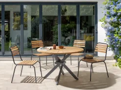 Tavolo da pranzo da giardino CISSONE 110 cm 110 cm Legno d'acacia Marrone