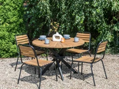 Tavolo da pranzo da giardino CISSONE 110 cm 110 cm Legno d'acacia Marrone