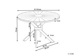 Tavolo da pranzo da giardino CISSONE 110 cm 110 cm Legno d'acacia Marrone