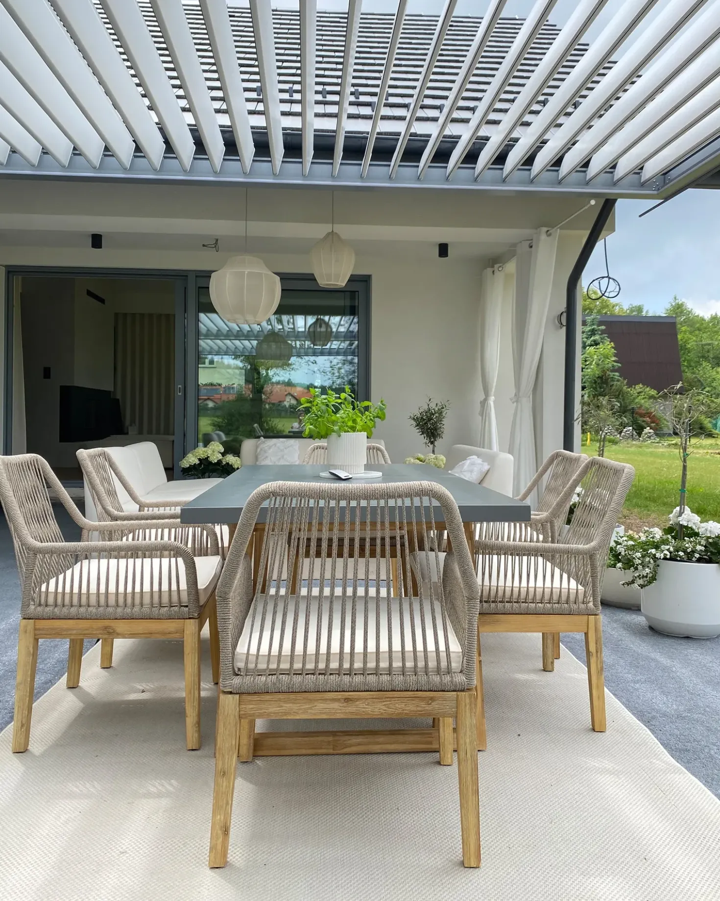 Tavolo da pranzo da giardino ORIA 180 cm 90 cm Cemento Grigio