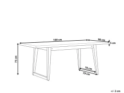 Tavolo da pranzo da giardino ORIA 180 cm 90 cm Cemento Grigio