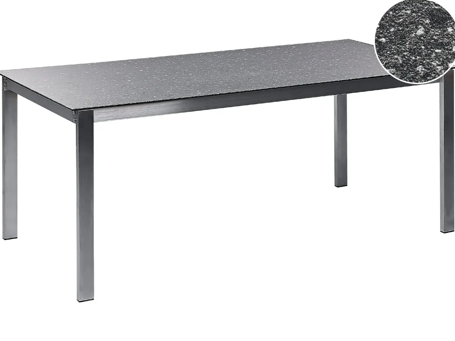 Tavolo da pranzo da giardino COSOLETO 180 cm 90 cm Vetro Nero