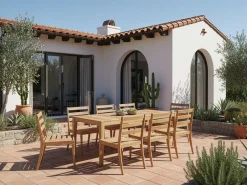 Tavolo da pranzo da giardino CHIOGGIA 90 cm 180 cm Legno di acacia certificato Marrone chiaro