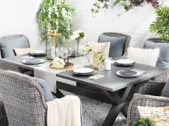 Tavolo da pranzo da giardino CASCAIS 200 cm 105 cm Metallo Grigio