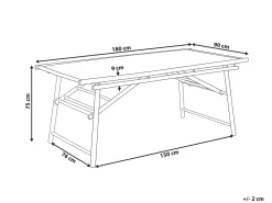 Tavolo da pranzo da giardino TINDARI 180 cm 90 cm Bambù Marrone chiaro