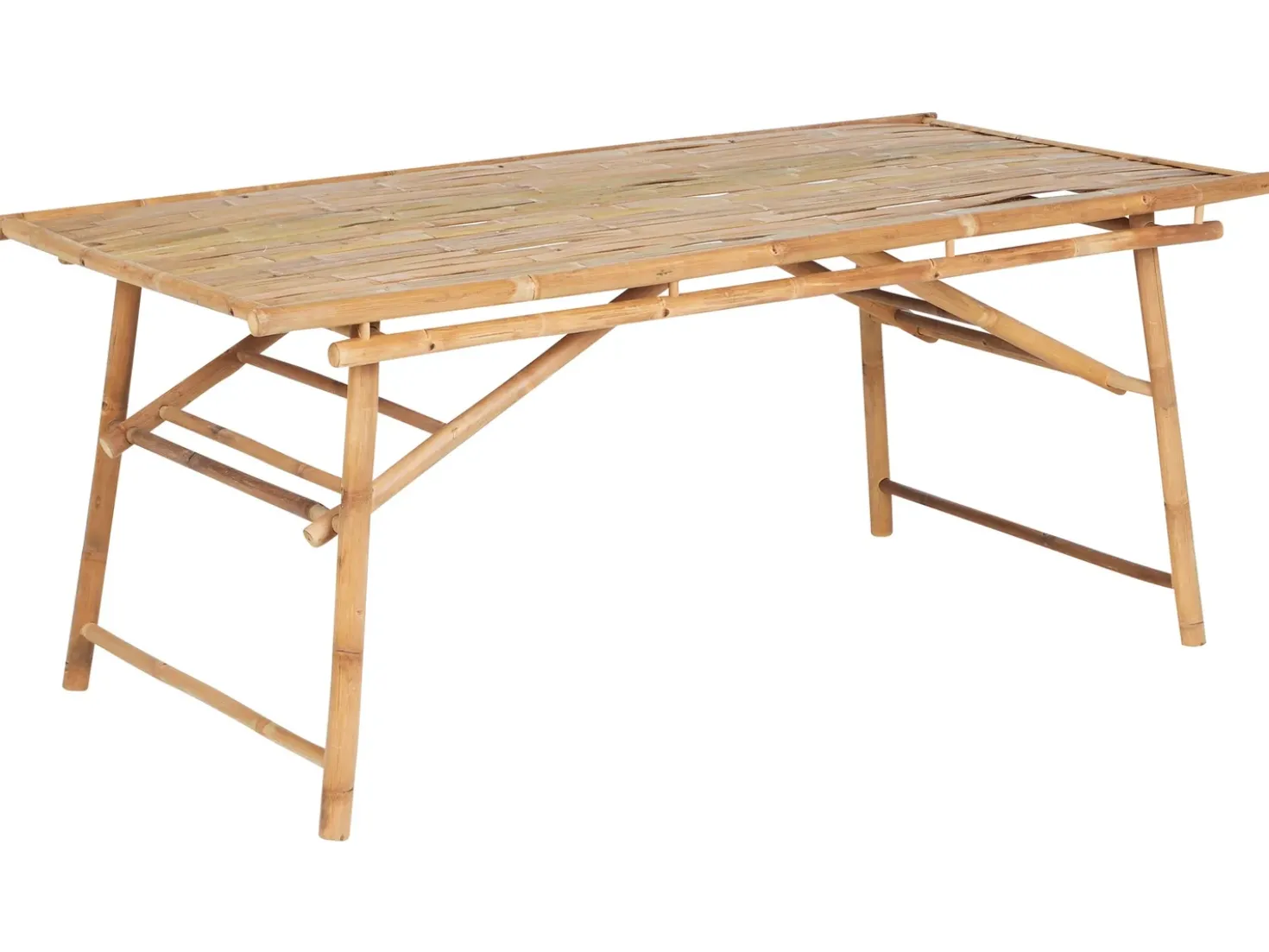 Tavolo da pranzo da giardino TINDARI 180 cm 90 cm Bambù Marrone chiaro