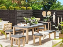 Tavolo da pranzo da giardino OSTUNI 180 cm 90 cm Cemento Grigio