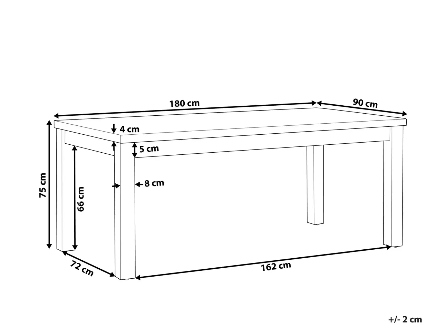 Tavolo da pranzo da giardino OSTUNI 180 cm 90 cm Cemento Grigio