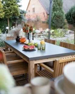 Tavolo da pranzo da giardino OSTUNI 180 cm 90 cm Cemento Grigio