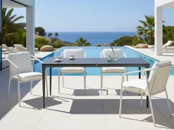 Tavolo da pranzo da giardino SOVARETO 180 cm 90 cm Effetto pietra Grigio scuro