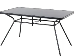 Tavolo da pranzo da giardino LIVO 140 cm 80 cm Vetro Nero
